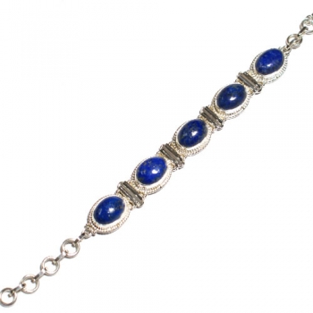 Wholesale lapis lazuli stone silver bracelet